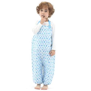 Imagem de Calça infantil à prova d'água para crianças – brincadeira bagunçada, pintura, creche, proteção contra chuva e lama – calça de chuva infantil à prova d'água, filhote de cachorro azul (51-M)