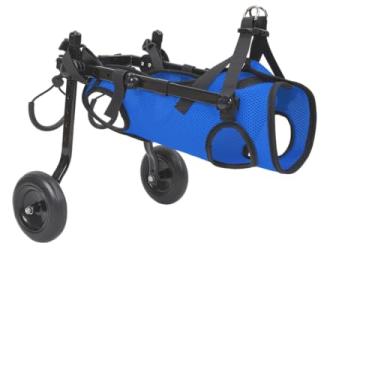 Imagem de Cadeira de rodas para mobilidade cães idosos como auxílio na recuperação animais estimação feridos estrutura leve espuma anti-pinchadura com pneus borracha suporta as patas traseiras restaura a liberd