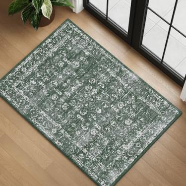 Imagem de ARKIIKI Tapetes laváveis de 10 x 15 cm para sala de estar, tapetes boho neutros para quarto, tapete vintage grande de lã sintética macia para berçário, sala de jogos, dormitório, escritório, sala de