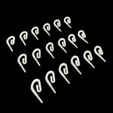 Imagem de 50 ganchos de cortina de plástico branco | Ganchos para cortinas de plissado, janela, porta e chuveiro | Gancho resistente para fita de cabeça e draper