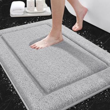 Imagem de IM HOME Tapetes de banheiro 91 cm x 61 cm, tapete de banho absorvente de microfibra macia e grossa, forro antiderrapante, tapetes de banho laváveis na máquina para piso do banheiro, banheira e