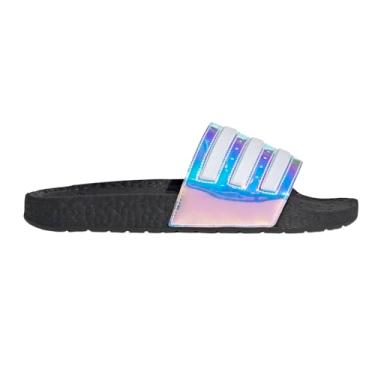 Imagem de adidas unisex adult Adilette Boost Slide Sandal, Iridescent/White/Black, 11 Women Men US
