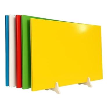 Imagem de Kit Com 5 Tabuas De Corte + SUPORTE 30X25 10MM Polietileno Anvisa Carnes Legumes Peixes