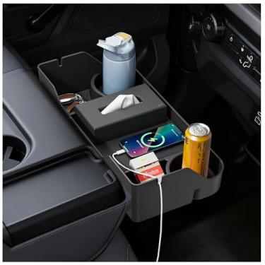 Imagem de PICURA Organizador de encosto de cabeça para assento frontal atualizado 2025 compatível com acessórios Ford F150 F250 F350 F450 F550 F650 F650 2011-2025 bandeja organizadora de armazenamento (somente