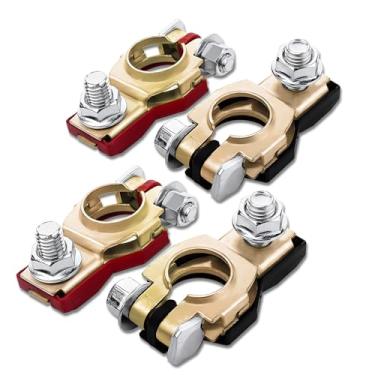 Imagem de Conector de terminal de bateria de 2 peças, terminais de cabo de bateria automática positivos e negativos, poste superior com parte inferior, 243407F000 243407F001 acessórios de carro Conector de