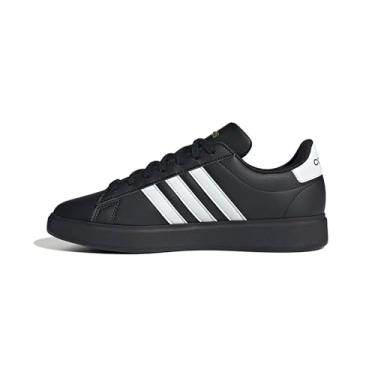 Imagem de adidas Tênis feminino Grand Court 2.0, Preto/branco/dourado metálico, 37