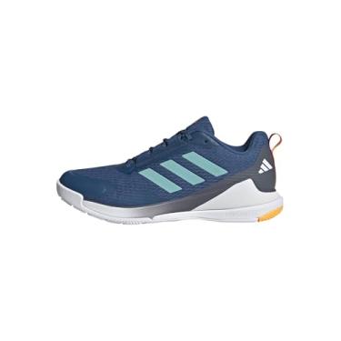 Imagem de adidas Novaflight 2 Tênis masculino para uso interno, Dusky Petrol/Flash Aqua/Preto, 41