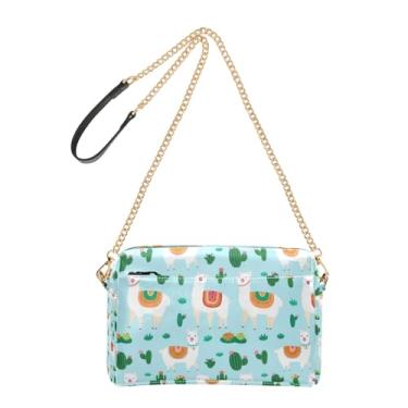 Imagem de Joitme Bolsa feminina tiracolo fofa de desenho animado azul cordeiro bolsa para celular bolsa de ombro com alça de corrente de couro PU