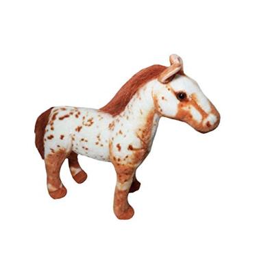 Imagem de Bicho Boneco Cavalo Branco Com Marrom Pelúcia Incriveis 42cm!