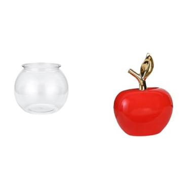 Imagem de Whtkoph Ornamento Transparente para Aquário Pequeno, Vaso, Mesa, Decoração de Casa, Estatueta de Cerâmica, Escultura de Fruta para Sala de Estar.