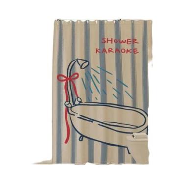 Imagem de Cortina De Chuveiro À Prova d'Água Estilo Coreano Anti-Mofo Sem Perfur