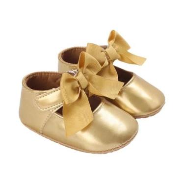 Imagem de Sapatilhas De Couro Antiderrapantes Com Laço Para Bebê Menina, Sandáli