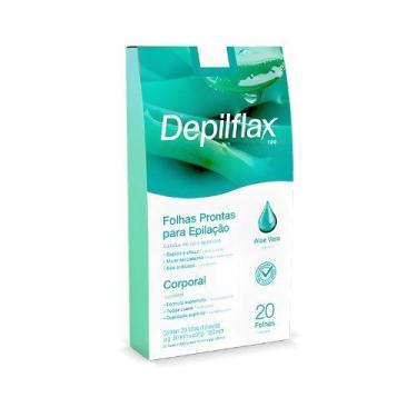 Imagem de Folhas Prontas Corporais Depilflax Aloe Vera (10 pares)