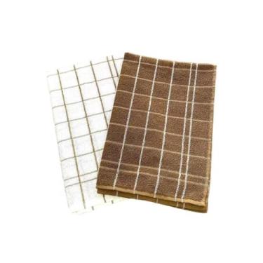 Imagem de Kit 2 Panos de Cozinha Atoalhados 6 e 8 Unidades para Churrasqueira e Área Gourmet, Absorventes e Resistentes, Fácil Limpeza e Uso Diário (BEGE CLARO E ESCURO - 2UN)