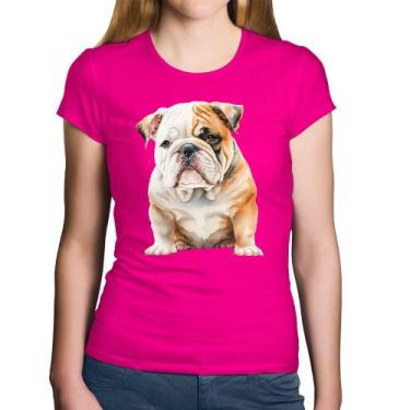 Imagem de Baby Look Algodão Bulldog-Inglês - Foca na Moda, Rosa, GGG