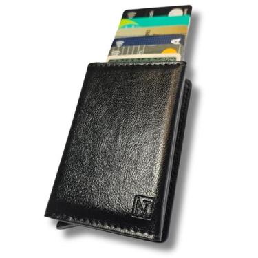 Imagem de Carteira Masculina Anti Furto Porta Cartao Cor Preto Exclusive Bull RF