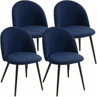 Imagem de Conjunto de 2 capas para cadeiras de sala de jantar, capas protetoras para cadeiras com encosto curvo e sem braços, ideais para cozinha, escritório e sala de estar.