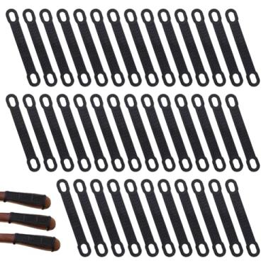 Imagem de WADORN 100 peças de cabide de borracha antiderrapante, tiras estreitas de silicone preto, suporte de roupas, acessórios de pendurar para cabides de plástico de madeira, lojas domésticas, uso em