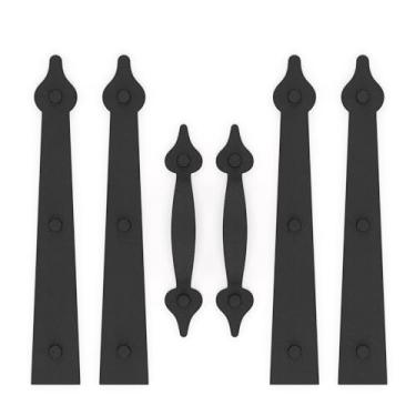 Imagem de HAPPYGATE Kit magnético de ferragens para porta de garagem, ferragens decorativas magnéticas, decorações de porta de garagem para porta de ferro, detalhes magnéticos para porta de garagem, 2 puxadores