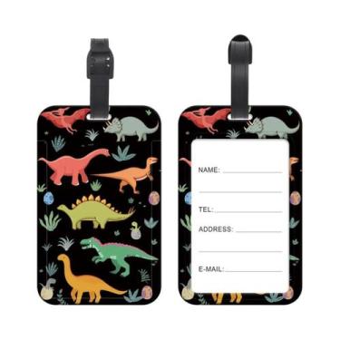 Imagem de Mochila De Viagem Com Estampa De Gatos E Dinossauros, Porta-Cartão De 