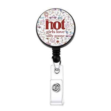 Imagem de ENSIANTH Silly Goose Badge Reel Hot Girls Love Silly Goose Gift Kawaii Goose Lover Retrátil ID Clipe para Amantes de Animais Presente (emblema de ganso)