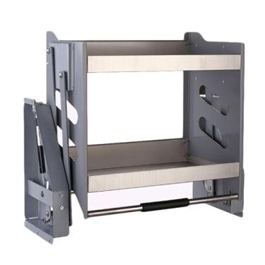 Imagem de ZDJZMGZ Prateleira de armário de puxar para baixo, cesta de elevação de prateleira de cozinha, retrátil para economizar espaço, adequada para cozinha, armário de café e despensa, rolamento de carga 20