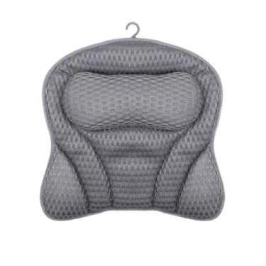 Imagem de Travesseiro de Banho Conforto Travesseiros para Apoio ao Pescoço e da Banheira Acessórios Quente Adultos Copos Sucção -Deslizantes Alivia a Pele Almofada Malha 3D Alta