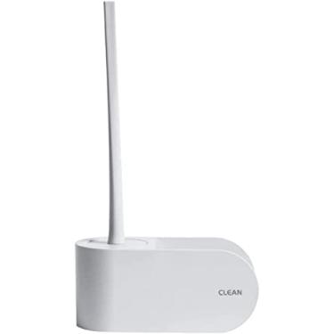 Imagem de Escova de vaso sanitário de silicone macio montada na parede e conjunto de suporte, conjunto de escova de limpeza com rack de armazenamento, para suporte de escova de banheiro banheiro banheiro (rosa