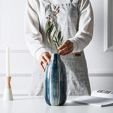 Imagem de 1 vaso de flores azul com destaque azul, vaso de cerâmica minimalista, vaso de plantio de água, vaso para decoração de casa, vaso hidropônico adequado para casa (cor: A) (B)