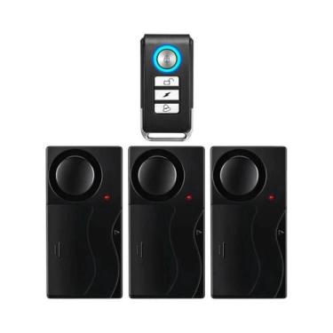 Imagem de Alarme De Vibração Sem Fio 110dB Para Porta E Janela Com Controle Remo