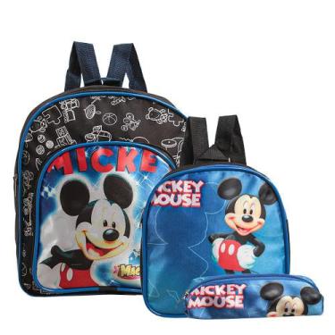 Imagem de Mochila Escolar Mickey Mouse Costas Kit Lancheira+Estojo - Toys 2U