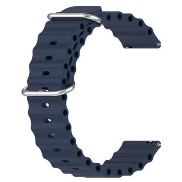 Imagem de Pulseira Silicone Oceano Pinos Engate Rápido Para Relógio - Poolsy, Az