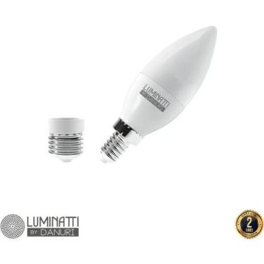 Imagem de Lâmpada Vela Led Leitosa + Soquete E14/E27 6w Bivolt Luminatti, Branco