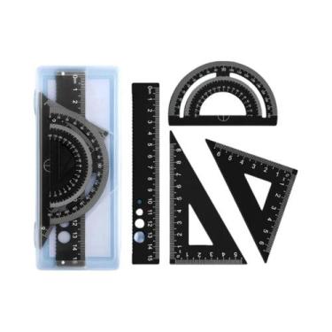 Imagem de Conjunto De Réguas Metálicas De 6 Cores, 4 Peças, Ferramentas De Desen