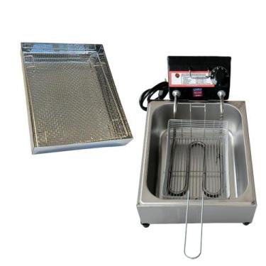 Imagem de Kit Fritadeira Elétrica Industrial Cuba Antichamas Modelo Compacto 5 L