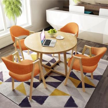 Imagem de Conjunto de mesa e cadeira de clube de recepção de escritório, mesa de negociação, mesa de centro com cadeira, pequenas mesas de conferência, conjunto de mesa de jantar para 4 (cor: 29, tamanho: 31,4