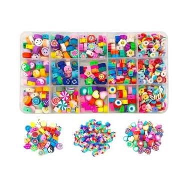 Imagem de Kit De Miçangas De Argila Polimérica Em Formato De Coração E Estrela, 