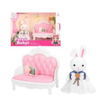 Imagem de Conjunto De Brinquedos Em Miniatura Da Família De Coelhos Da Páscoa Pa