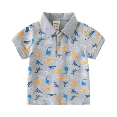 Imagem de Camisetas Polo De Algodão Para Meninos De 0 a 7 Anos, Manga Curta, Rou