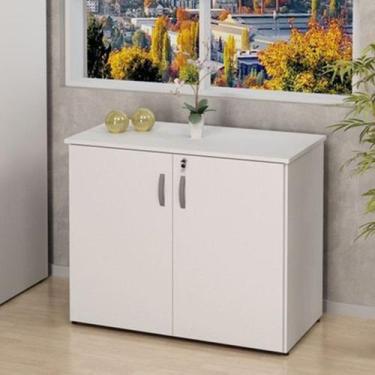 Imagem de Armário Multiuso Baixo 2 Portas 80cm Largura em MDP Branco Linha Offic