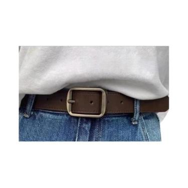 Imagem de Cinto Feminino De Couro PU Preto E Marrom Casual Para Jeans, Faixa Vin