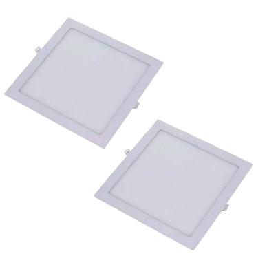 Imagem de Kit 2 Painel Led Quadrado Embutir 24w 4000k Bivolt Foxlux