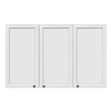 Imagem de Armário Aéreo Unna 3 Portas 120cm Branco - Poliman Móveis Branco