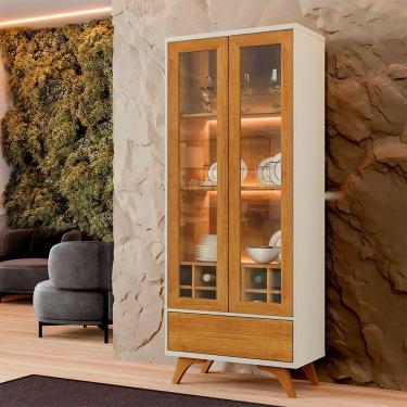 Imagem de Cristaleira Reflecta 02 Portas Mavaular Off White Com Naturalle