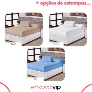 Imagem de Lençol Casal Padrão com Elástico 1 Peça Soft Antiácaro 100% Poliéster 