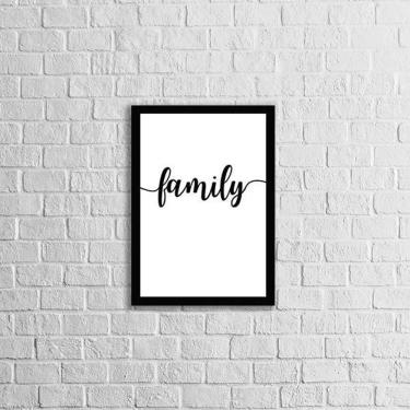 Imagem de Quadro Palavra Family 45X34Cm - Com Vidro Moldura Preta