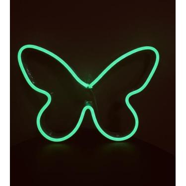 Imagem de Transforme seu Quarto com a Elegante Luminária Borboleta Neon de Luz S
