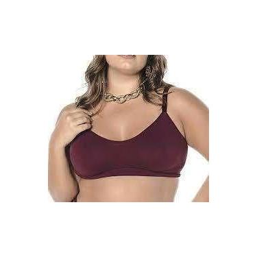 Imagem de Sutiã Conforto Ultraleve Plus DeMillus Alças Largas 61146, Vinho, UNIC