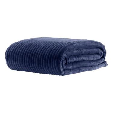 Imagem de Cobertor luster - casal - azul marinho - corttex
