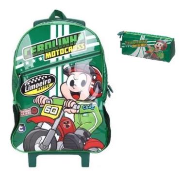 Imagem de Kit Mochila Grande Com Rodinha E Estojo Cebolinha - Pacific